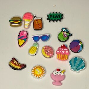 New Colorful Shoe Crocs Charms Set 15 pieces Lot B Summertime Fun